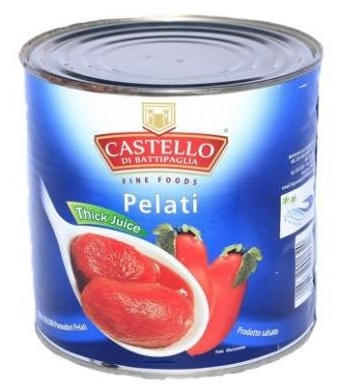 Томаты "Castello" целые очищен. в с/с 2500/1500г, ж/б,1/6 Италия